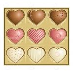 9 Heart Shaped Chocolates in a Golden Box